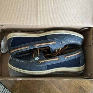 Sperry Navy Linen Shoes